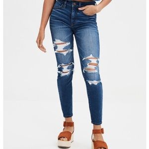 American eagle high rise ripped jeggings